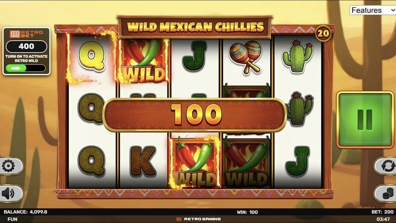 Wild Mexican Chillies – Wild simbolis tinklelyje ir laimėjimo linija
